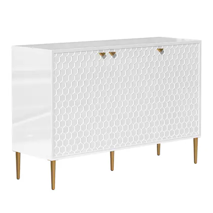 Front. Boyel Living - Boyel Living 3 Door Accent Cabinet - Blue.