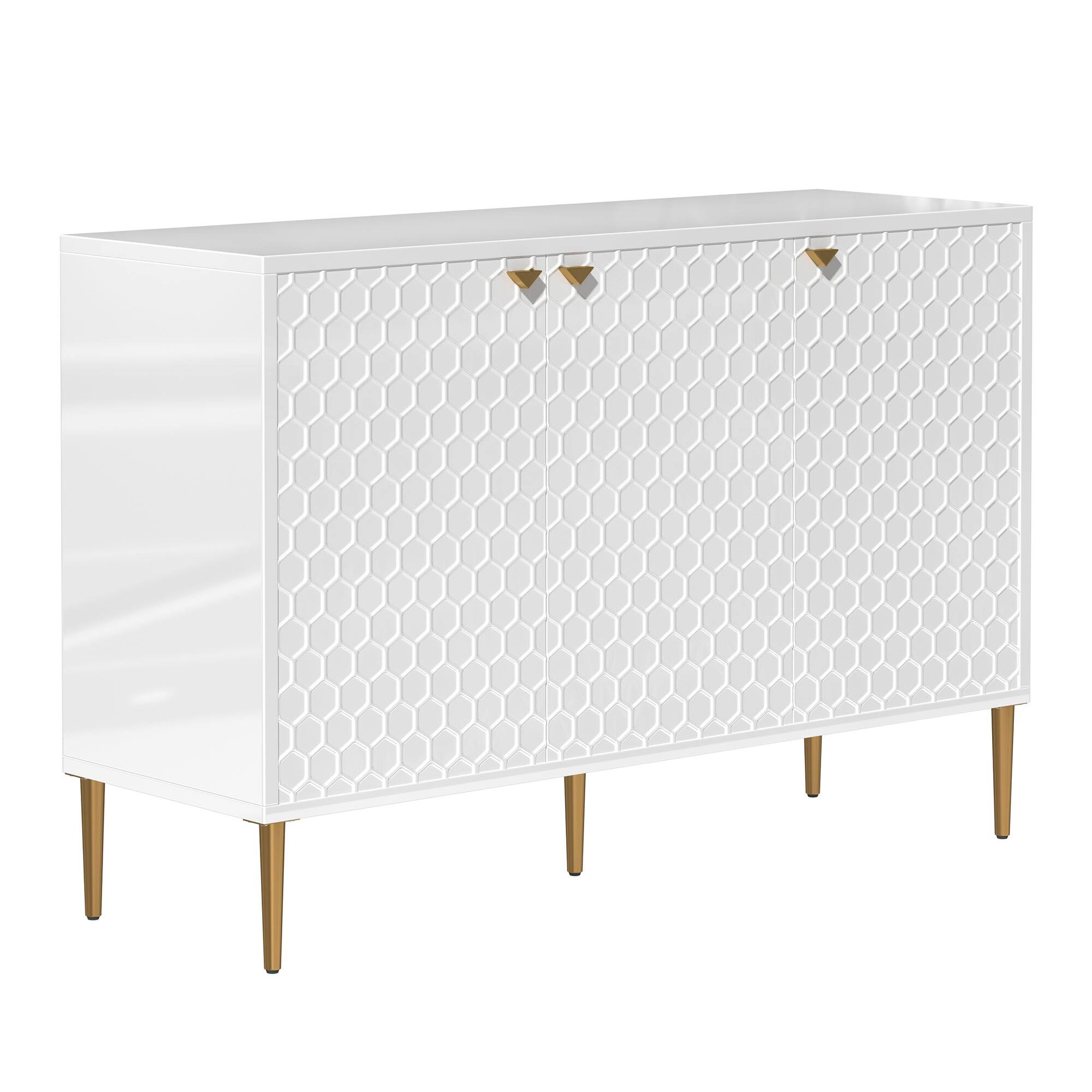 Front. Boyel Living - Boyel Living 3 Door Accent Cabinet - Blue.