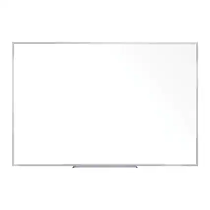 Front. Ghent - REMOVE - Non-Magnetic Whiteboard with Aluminum Frame, 87.91" x 48.5", White Surface, Satin Aluminum Frame.