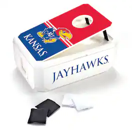Indigo Falls - Kansas Jayhawks 40-Can Cornhole Cooler - White