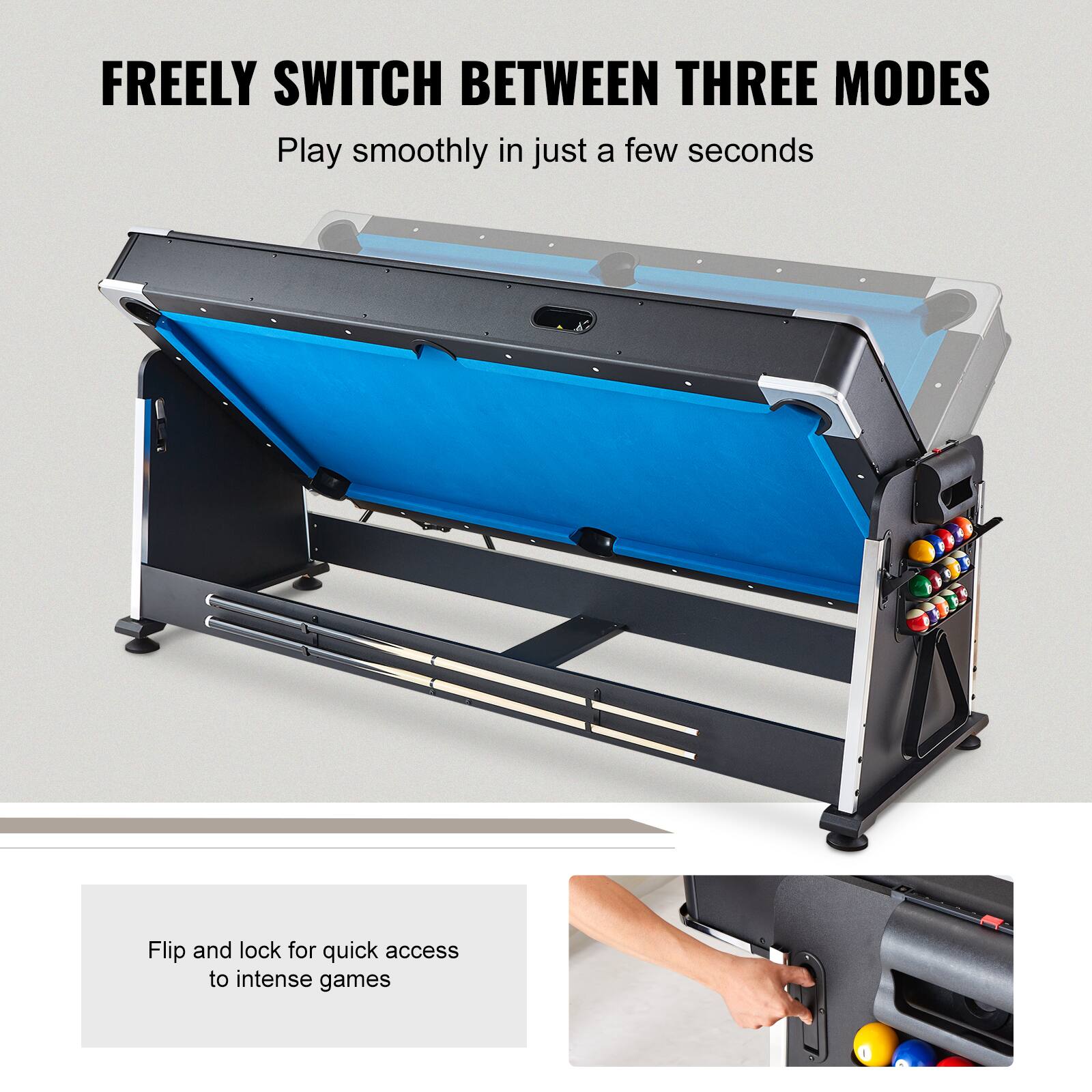 FREELY SWITCH BETWEEN THREE MODES
Play smoothly in just a few seconds
Flip and lock for quick access to intense games