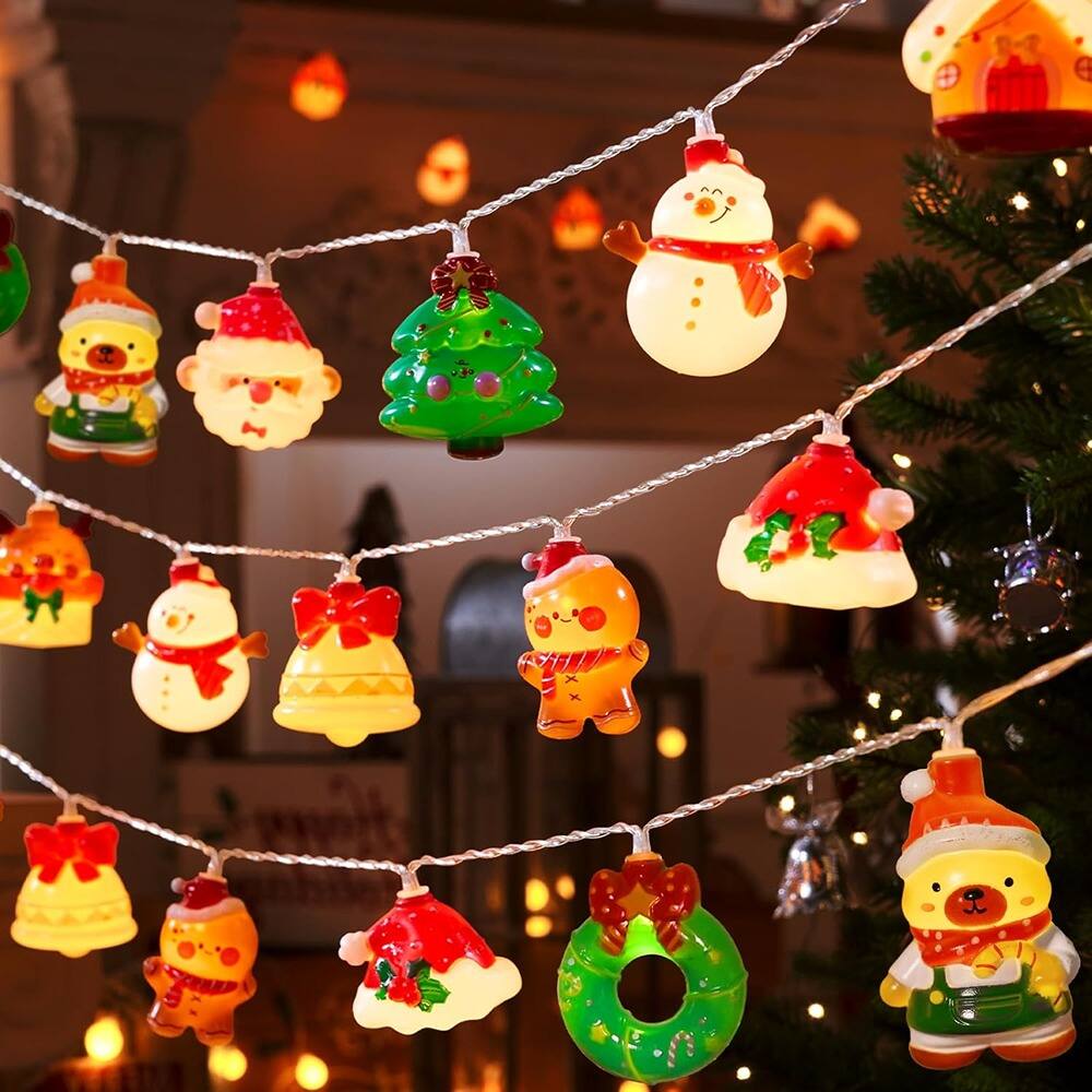 Alt View 2. MOSZAR LLC - 9.8ft 20-LED Christmas Fairy Lights, Battery Window Decor, 8 Modes.