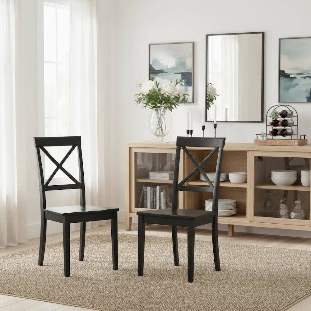 Back. FurniFact - Black Dining Chair - Brown.