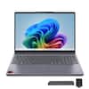 Front. Lenovo - Lenovo IdeaPad 3 15.3" WUXGA Touch Laptop,Snapdragon X,16GB RAM,512GB SSD,Backlit Keyboard,Win 11 Pro,Grey - Gray.