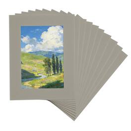 Unique Bargains - 10pcs Picture Frame Mats, 7x6 Inch Angled Cut Board for Photos Prints Watercolor Artwork Backing - Gray