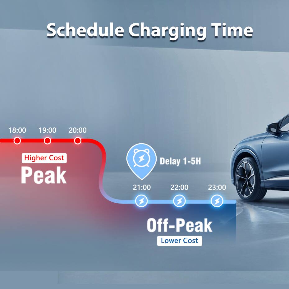 Schedule Charging Time

18:00 19:00 20:00  
Higher Cost  
Peak  
Delay 1-5H  

21:00 22:00 23:00  
Off-Peak  
Lower Cost