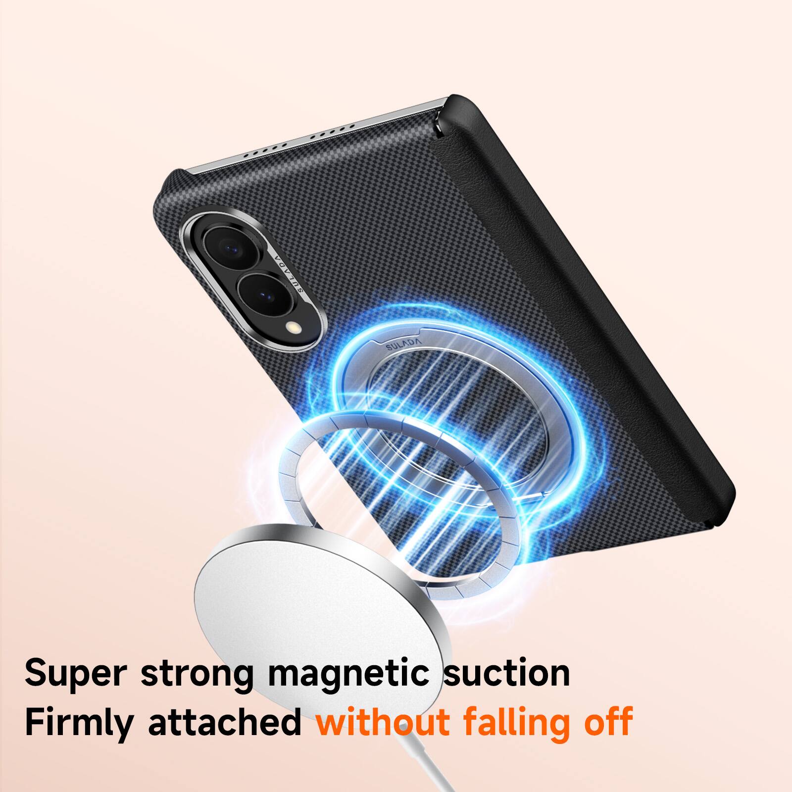 Super strong magnetic suction  
Firmly attached without falling off