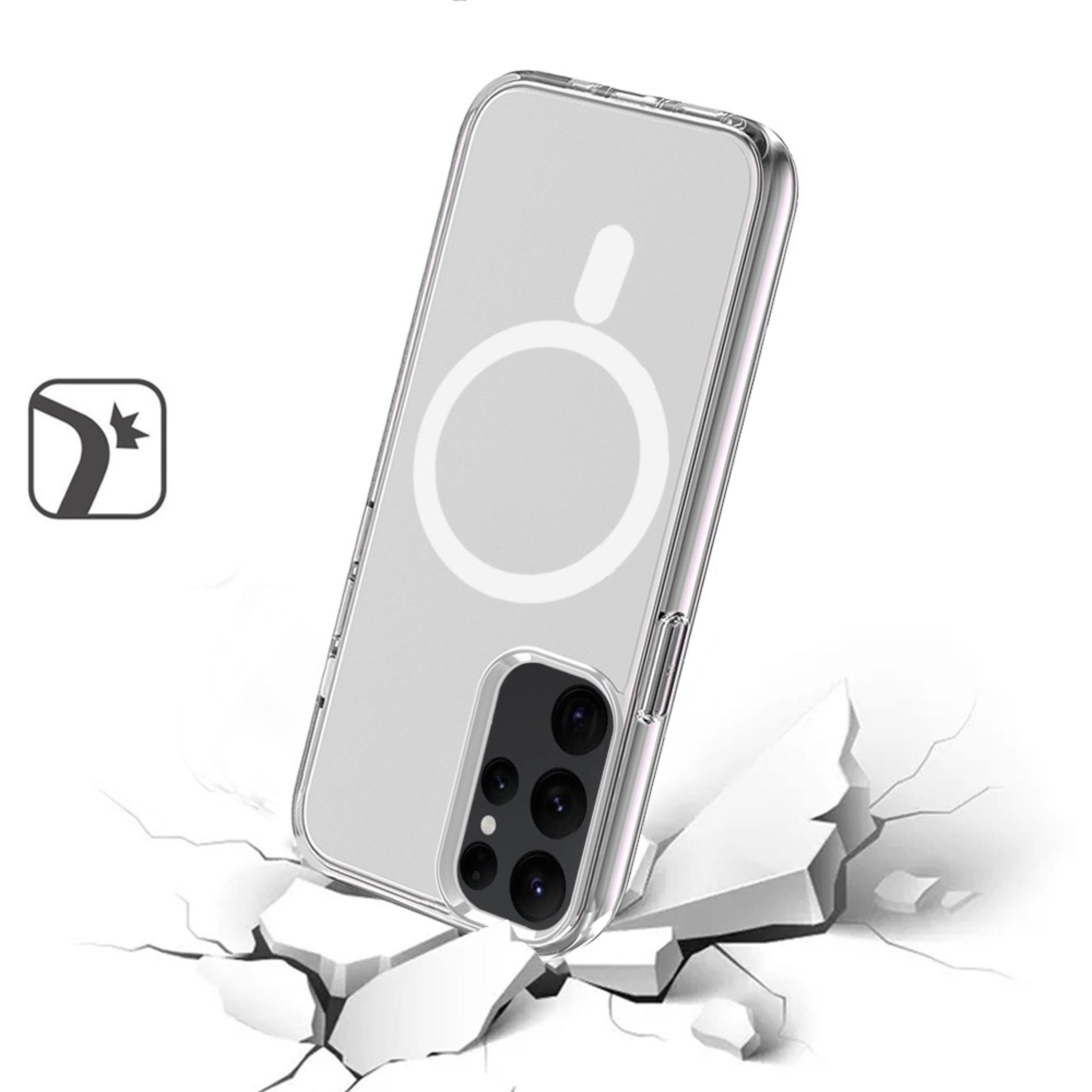 Left. Kitcheniva - 3mm Thick Translucent Cover Magnetic Circle Phone Case For Samsung Galaxy S24+ Plus Smoke - Smoke.