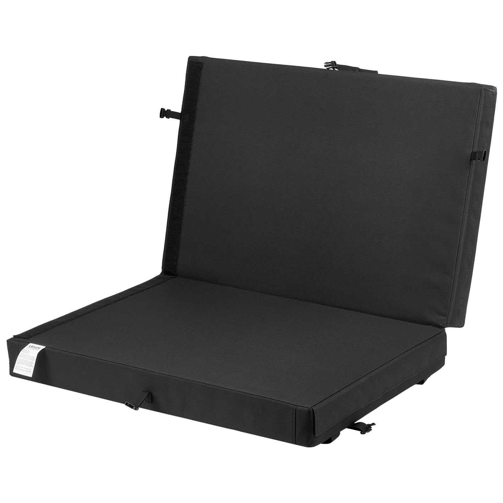 Alt View 5. VEVOR - Bouldering Crash Pad, Bi-Fold Rock Climbing Crash Pad with Adjustable Backpack Straps and Handle, Foldable Lightweight - Black.