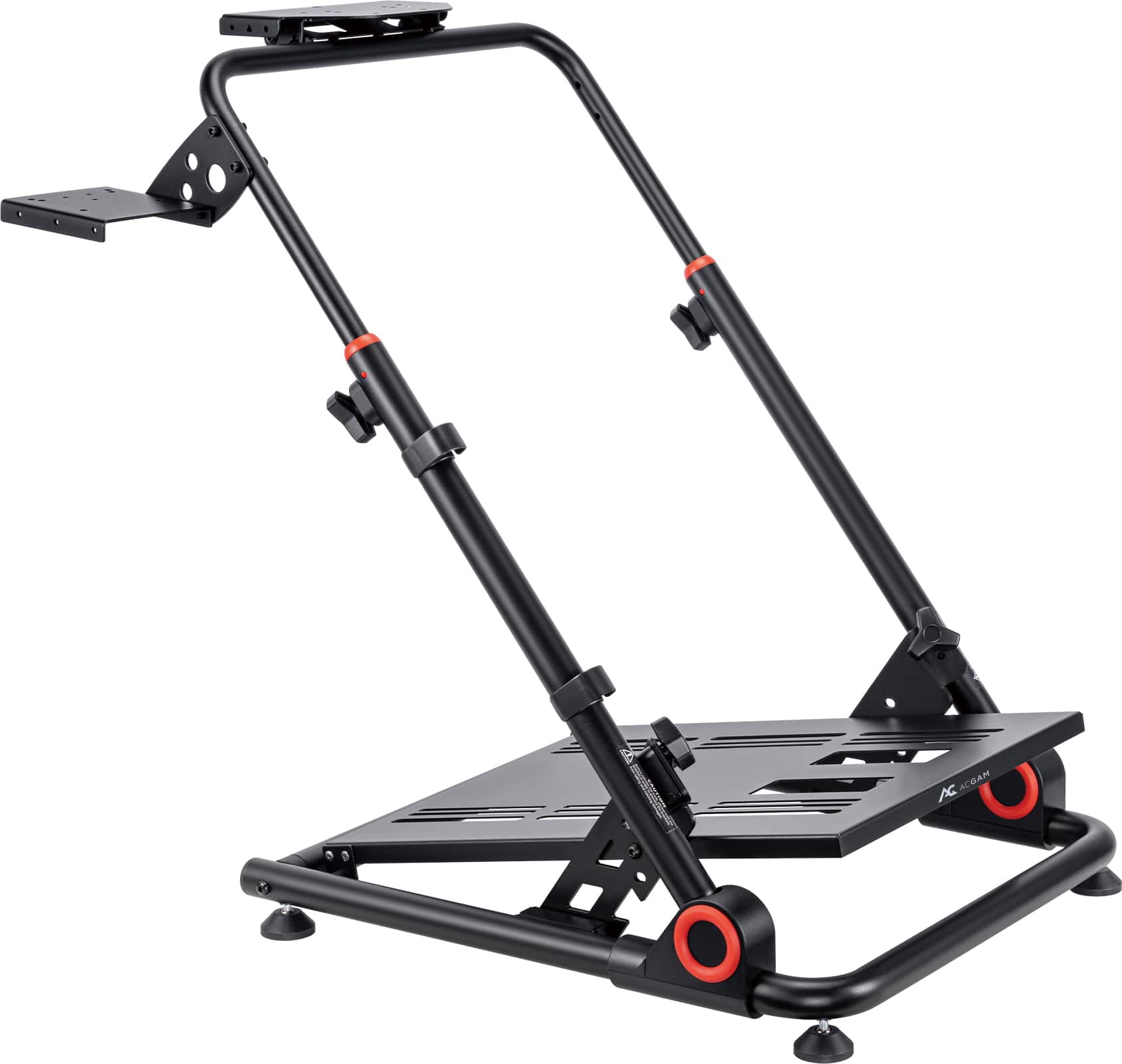 Left. ACGAM - Folding Racing Steering Wheel Stand, Gear Shifter Mount for Logitech G25 G27 G29 G920 G923/Thrustmaster T500RS TX F458 - Black.