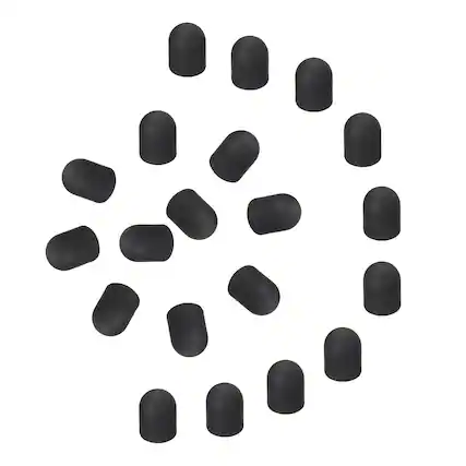 Front. Unique Bargains - 20pcs 5.5mm Conductive Silicone Rubber Replacement Tips for Capacitive Touch Screen Stylus Pen - Black.