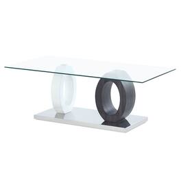 Global Furniture USA - Contemporary Coffee Table, ,Dark Grey,Silver,White - Clear
