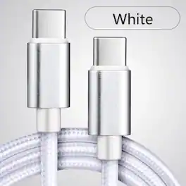 Kitcheniva - Premium USB-C to USB-C Fast Charging Data Sync Charger Cable Cord 3Ft - White