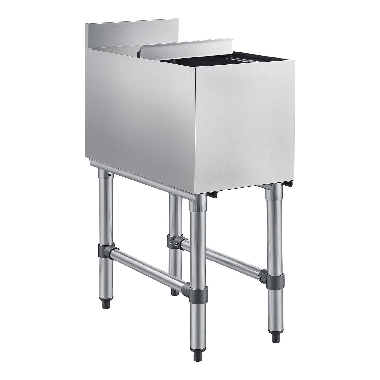 Alt View 5. VEVOR - Commercial Ice Bin, 39.6 Qt Max Capacity, 12 x 24 x 33 Inch Stainless Steel Ice Chest with Sliding Lid, 24H Long-Lasting - Silver.
