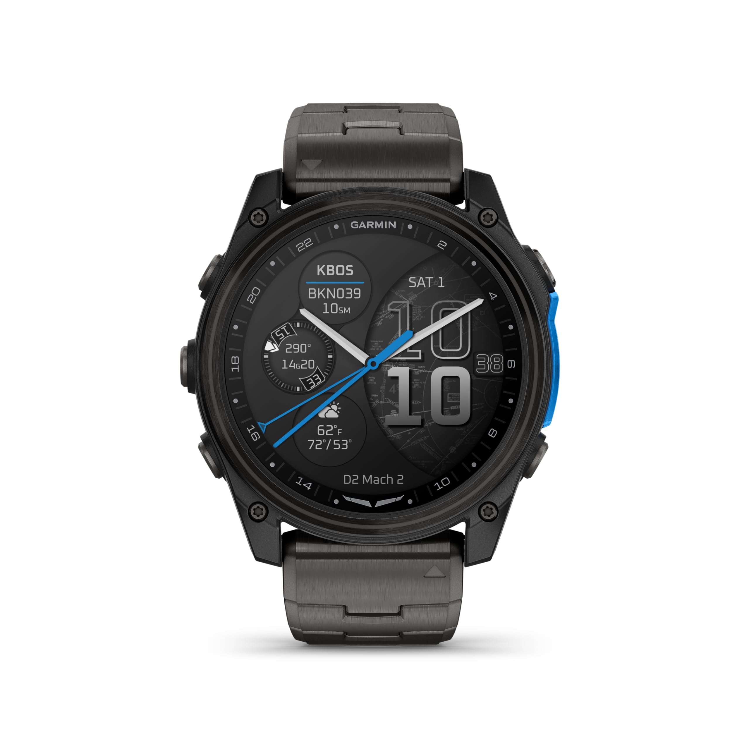 Garmin - D2 Mach 2 Aviator Smartwatch 51mm Touchscreen GPS Moving Map Weather Flashlight Carbon Gray DLC Titanium - Gray - (2025) price history on PriceWatchPro