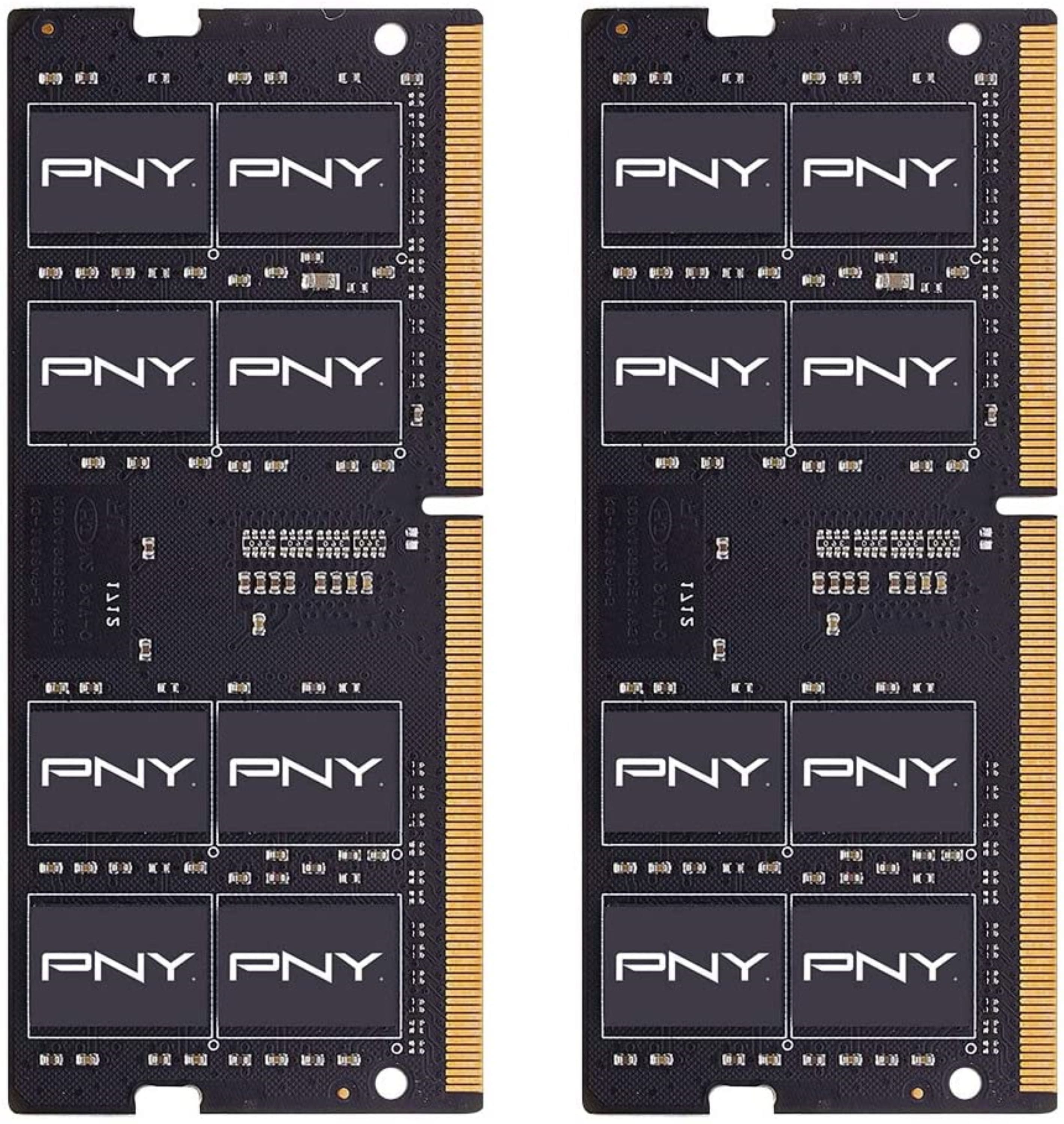 Front. PNY - Performance 16GB (2x8GB) 2400Hz DDR4 DRAM 2400Hz  CL17 So-DIMM Notebook Memory Kit with Dual Channel - Black.
