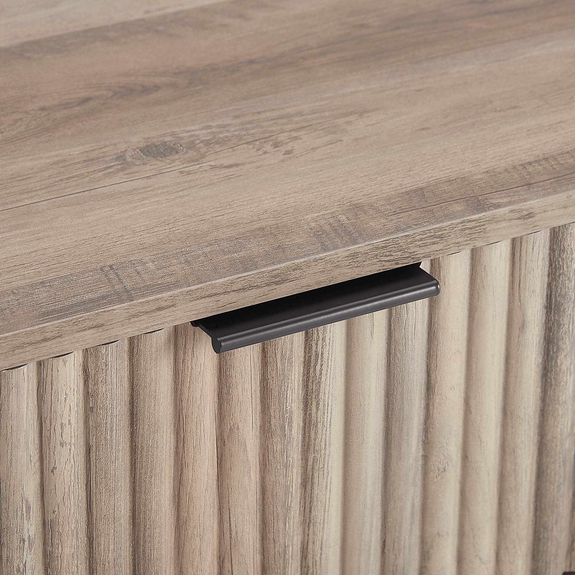 Alt View 2. Manhattan Comfort - Dumbo Modern 20" Fluted Nightstand - Set of 2 - Rustic Gray.