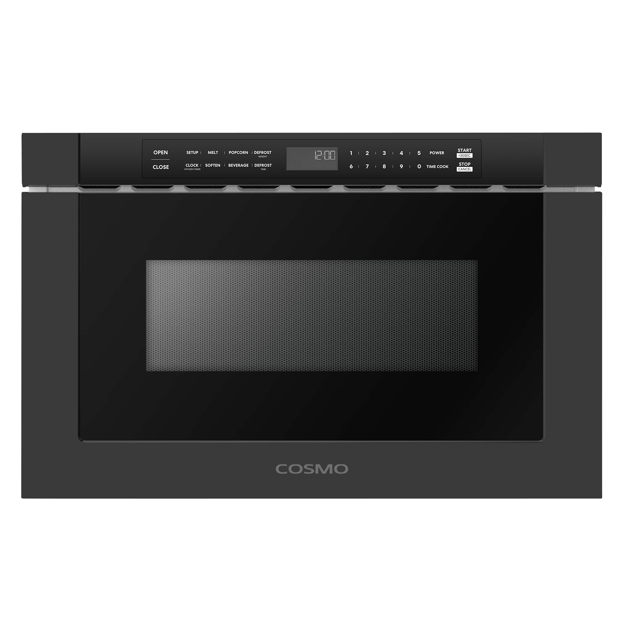 COSMO - COS-12MWDBK-NH 24 in. Haven Collection 1.2 cu. ft. Built-in Microwave Drawer, 1000W, Touch Controls, Defrosting Rack - Matte Black