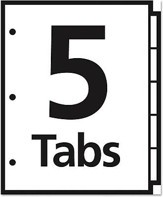 Alt View 3. Avery - Office Essentials Insertable Paper Dividers, 5 Tabs - Clear.