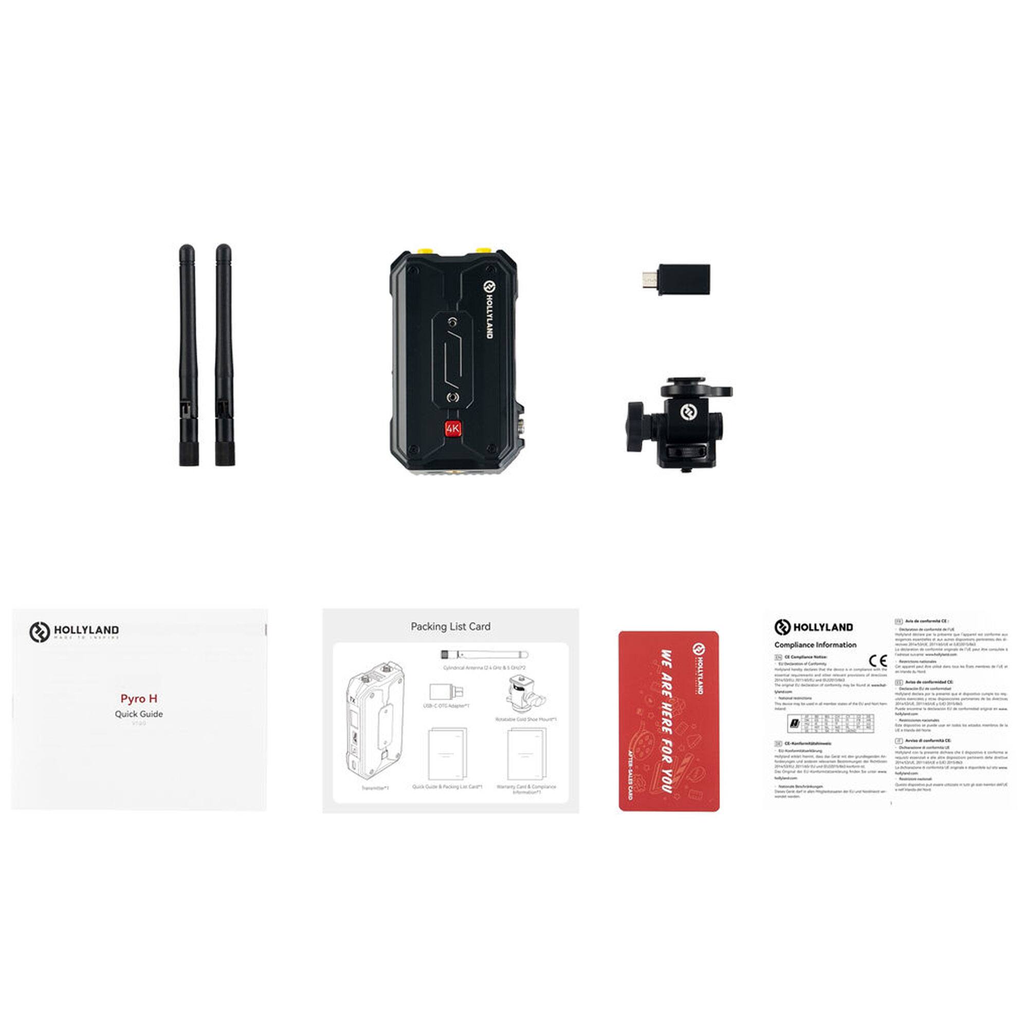 YD C AK 1 HOLLYLAND Pyro H Quick Guide Packing List Card 2  
WE ARE HERE FOR YOU  
HOLLYLAND Compliance Information - CE