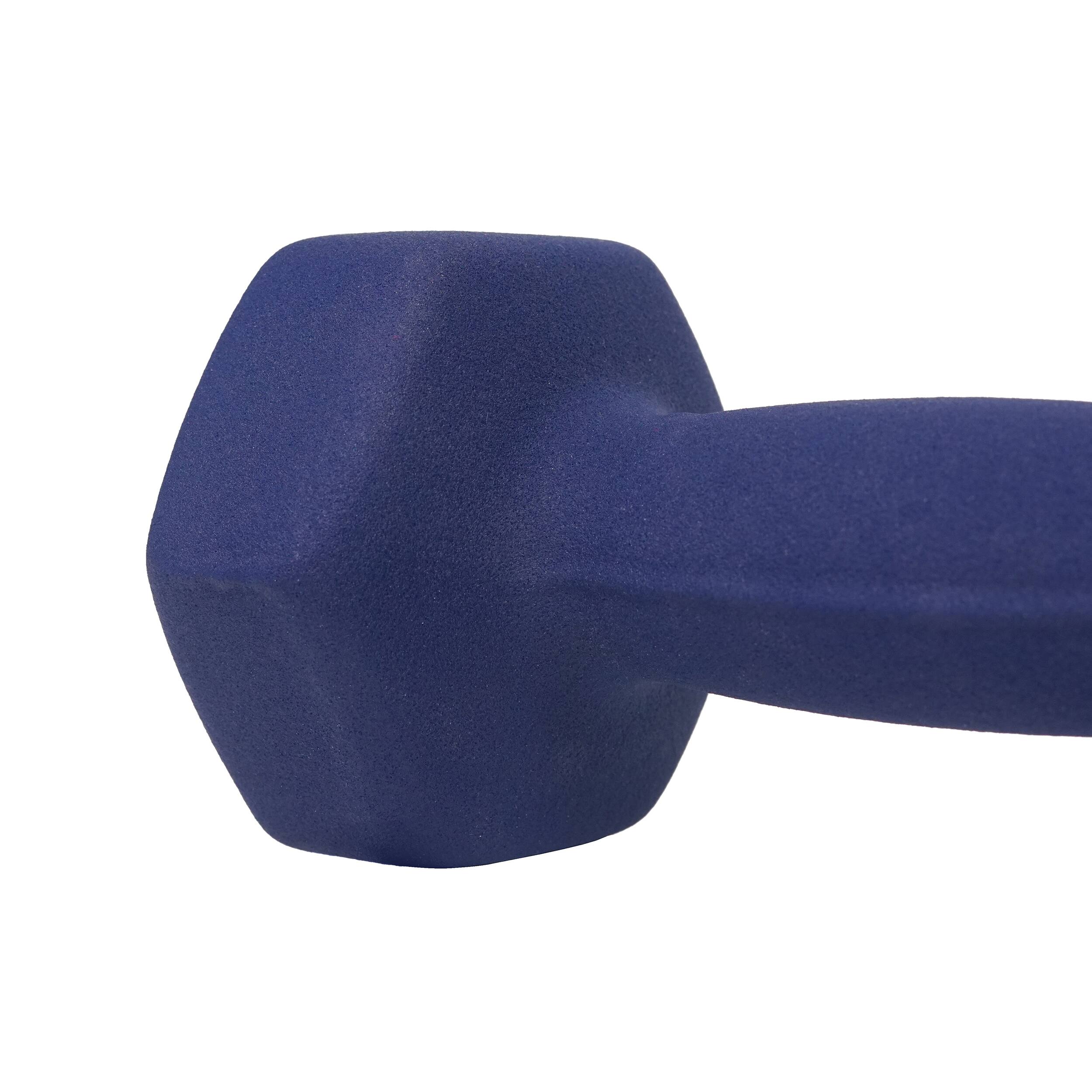Back. Sunny Health & Fitness - Neoprene Dumbbell Set (Pair) - 8 LB - Blue.