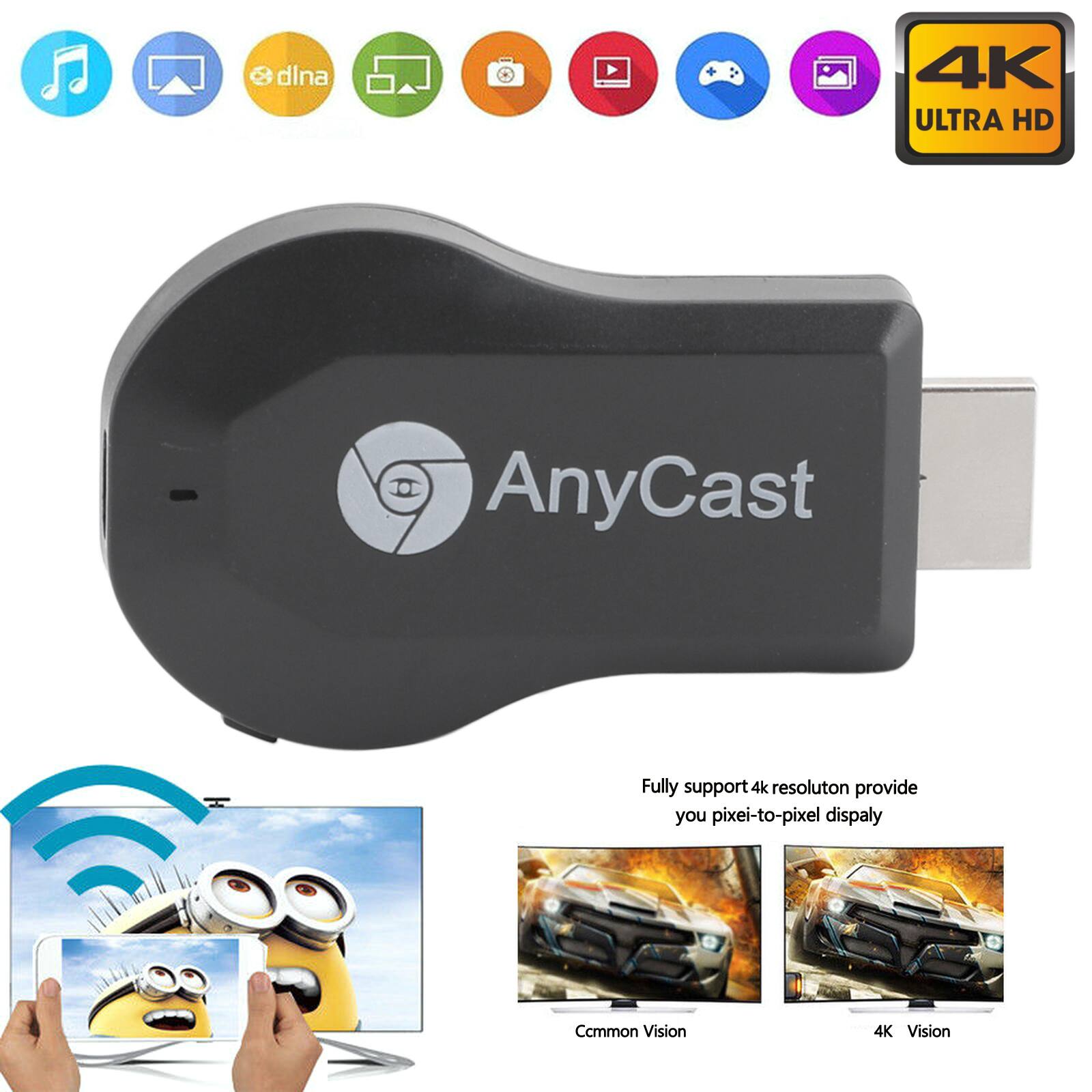 dina 4K ULTRA HD AnyCast Fully support 4k resolution provide you pixel-to-pixel display Common Vision 4K Vision