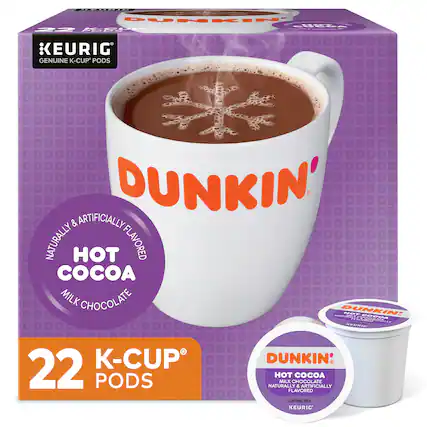 Front. Dunkin' - Milk Chocolate Hot Cocoa, 22ct.