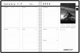 House of Doolittle - Black on White Photo Weekly Appointment Book Landscape Photography 11 x 8.5 Black Cover 12 Month Jan to Dec 2026