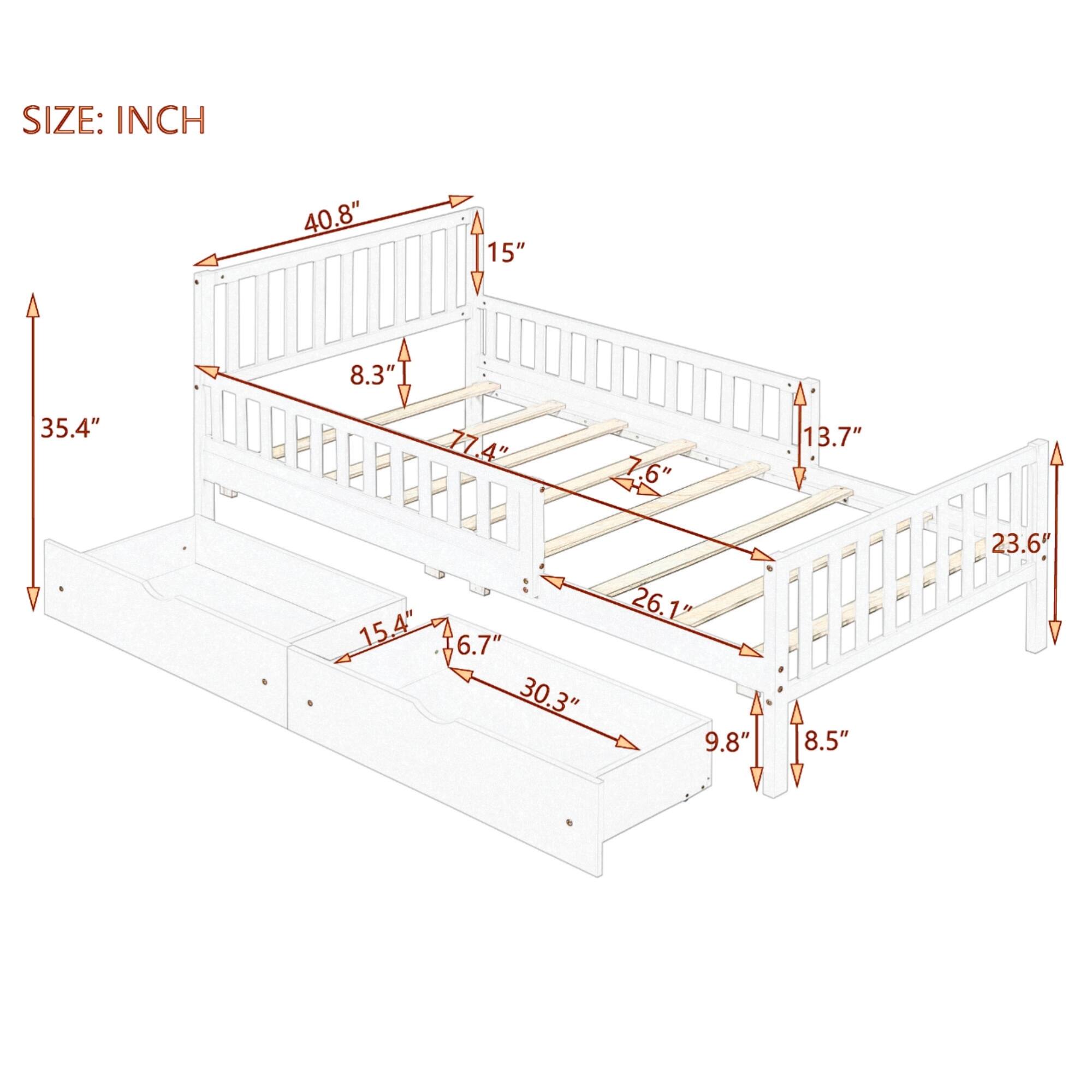 SIZE: INCH

- 40.8"
- 15"
- 8.3"
- 35.4"
- 77.4"
- 7.6"
- 13.7"
- 15.4"
- 6.7"
- 30.3"
- 26.1"
- 9.8"
- 8.5"
- 23.6"
