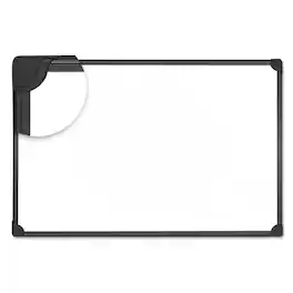 Universal - Design Series Deluxe Magnetic Steel Dry Erase Marker Board, 35.43" x 23.62", White Surface, Black Aluminum/Plastic Frame
