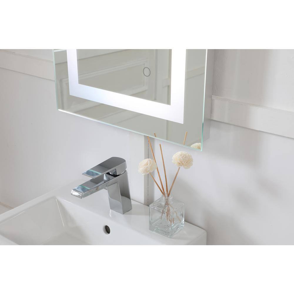 Alt View 8. Elegant Decor - Helios 18in x 30in Hardwired LED mirror - Silver.