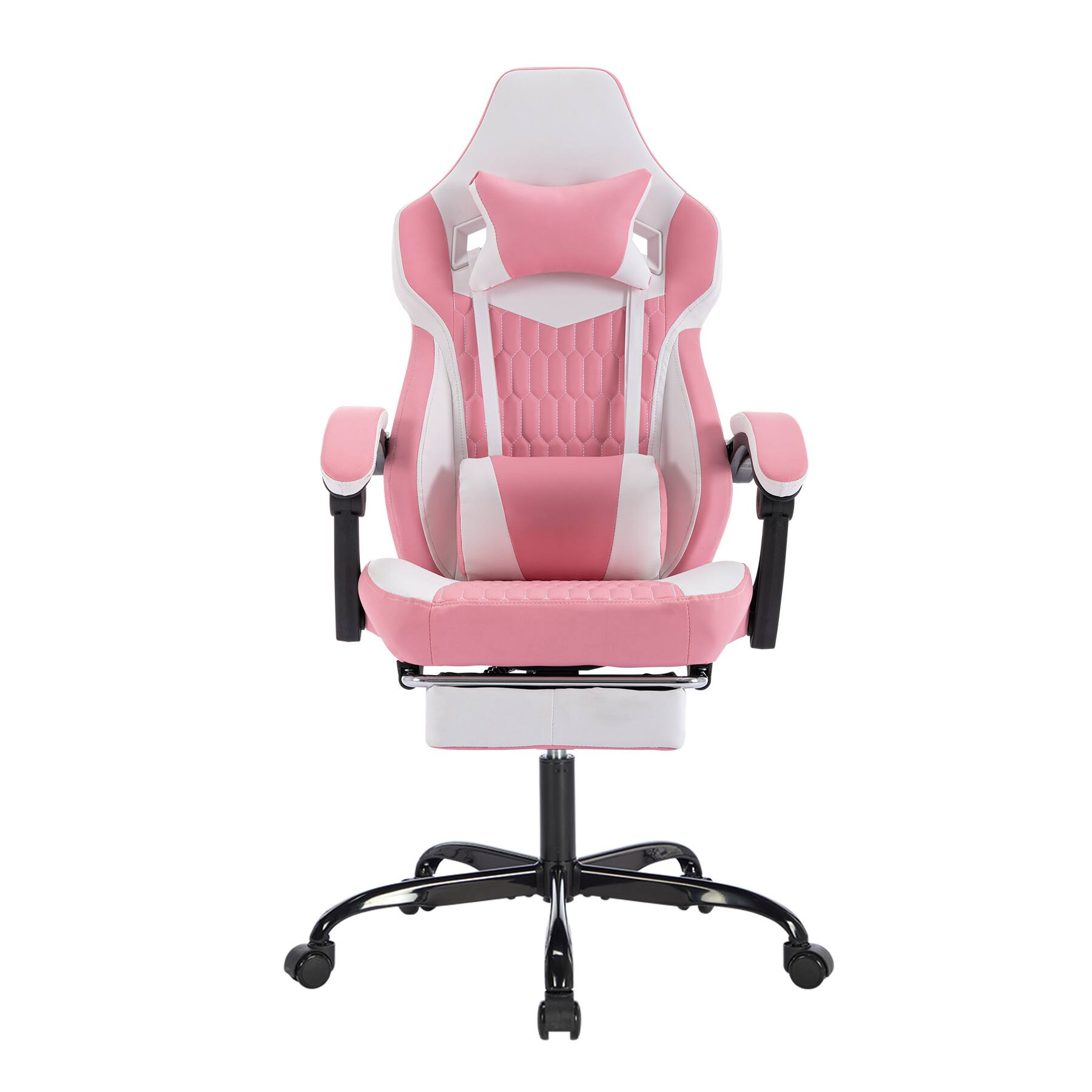GOODSILO - Ergonomic Gaming Chair with Footrest - High Back Adjustable Gamer Chair for Office/Home - Pink