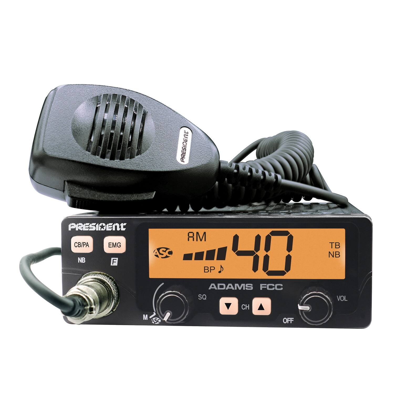 PRESIDENT - Txus002 Adams Fcc Cb Radio - Black