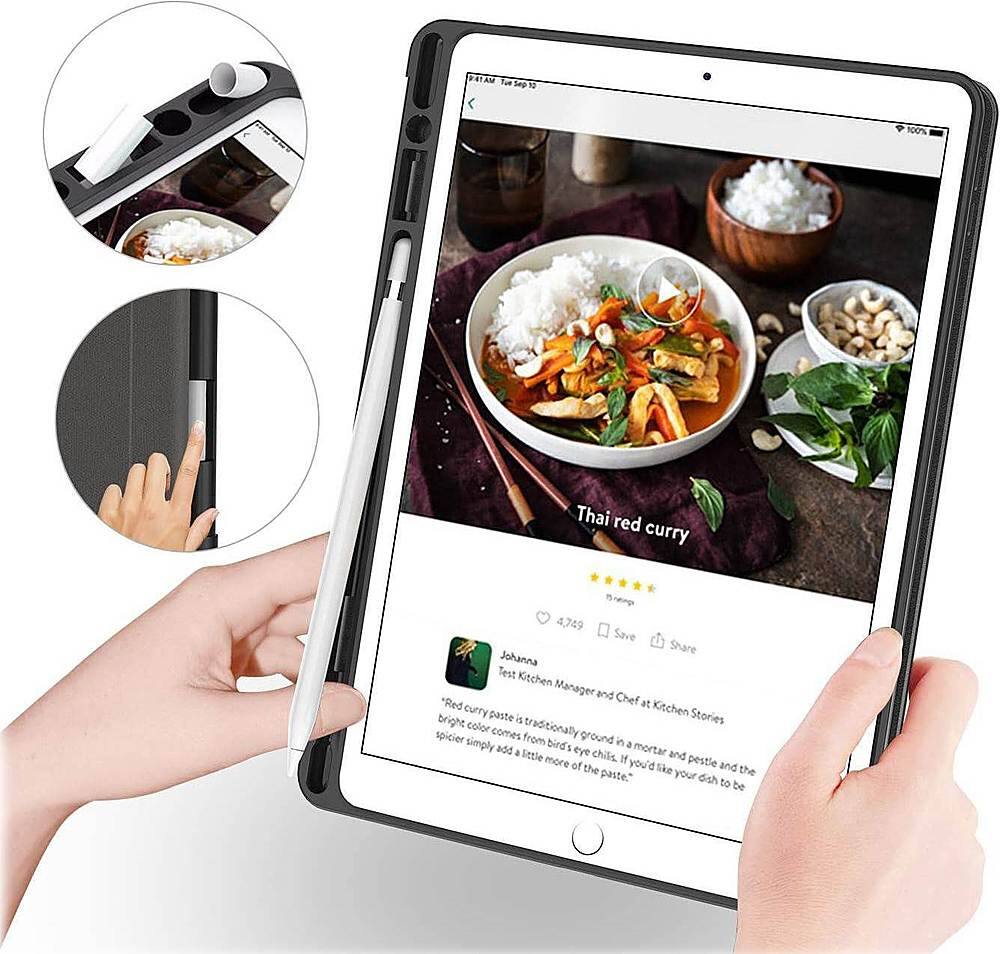 Alt View 12. SaharaCase - Folio Case for Apple iPad 10.2 (8th Generation 2020) and (9th Generation 2021) - Black/White.