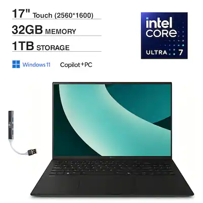LG gram Laptop (Ultra 7 258V, 32GB, 1TB PCIe SSD, 17.0 Touch WQXGA LG gram Laptop (Ultra 7 258V, 32GB, 1TB PCIe SSD, 17.0 Touch WQXGA