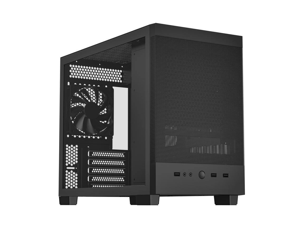 Left. Rosewill - micro atx mini pc computer case with pre-installed 400w power supply | - Black.