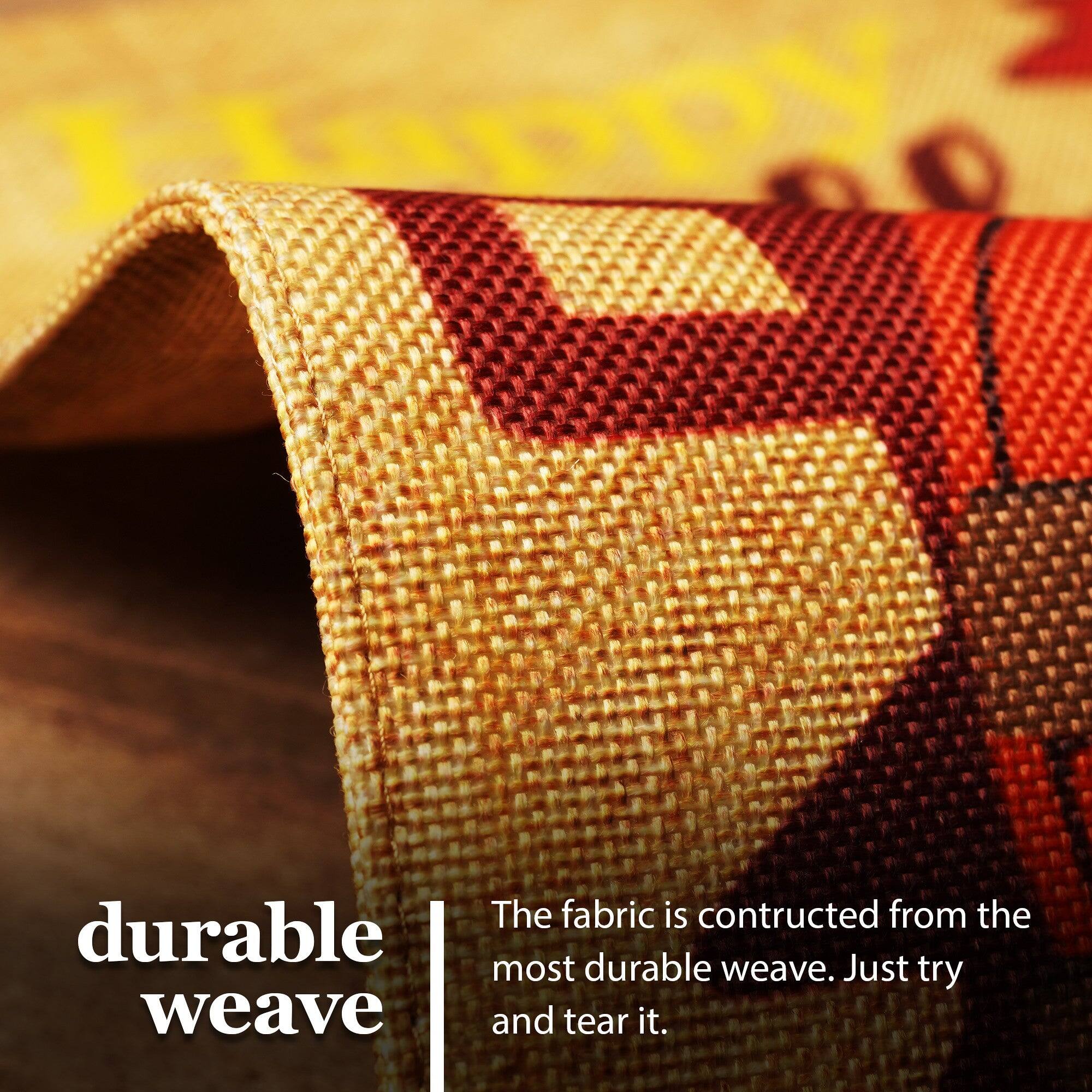 The fabric is constructed from the most durable weave. Just try and tear it.