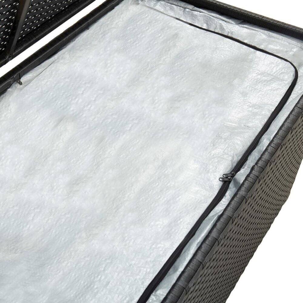 Alt View 1. vidaXL - vidaXL Patio Storage Box Poly Rattan Black - Black.