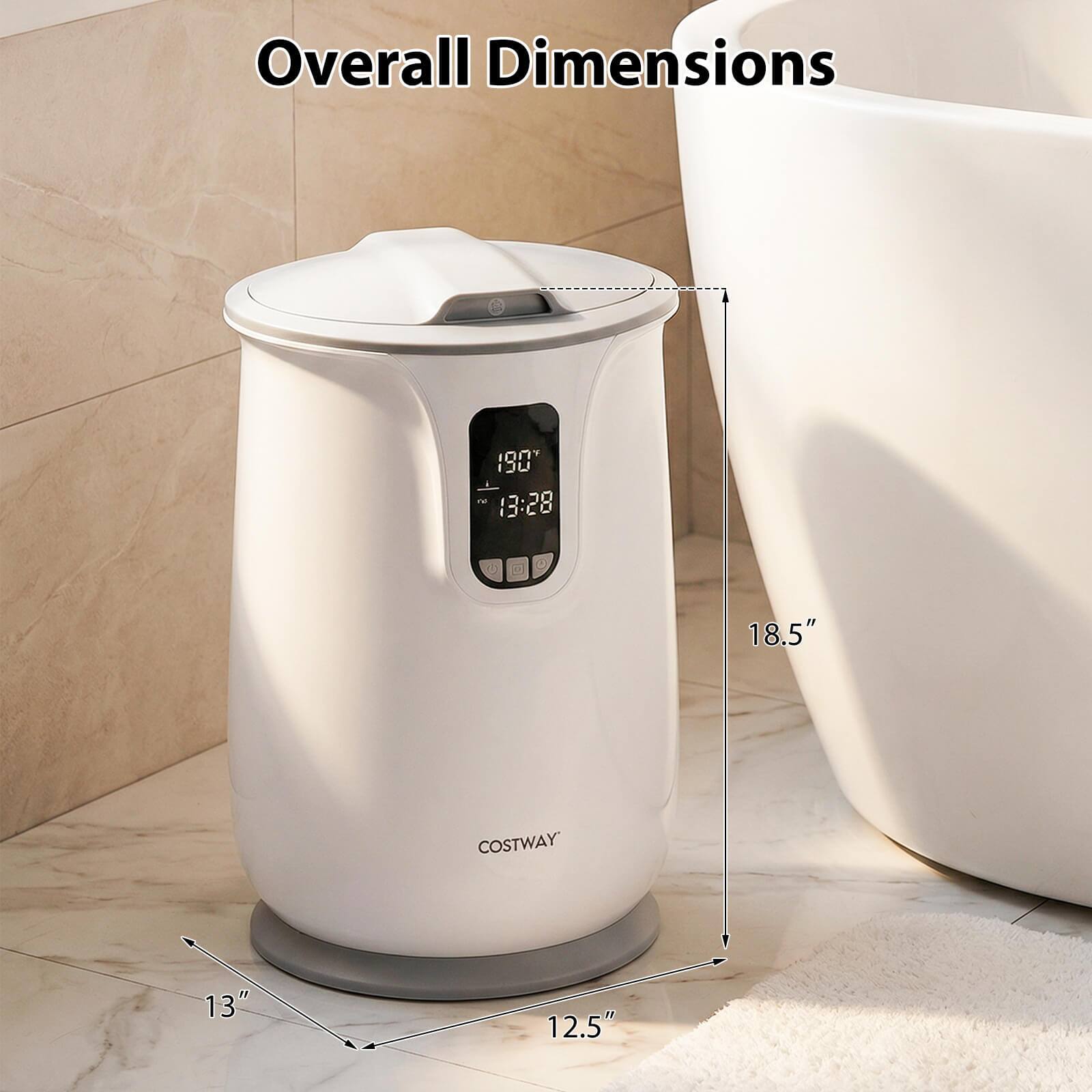 Overall Dimensions  
19" x 18.5" x 13" x 12.5"