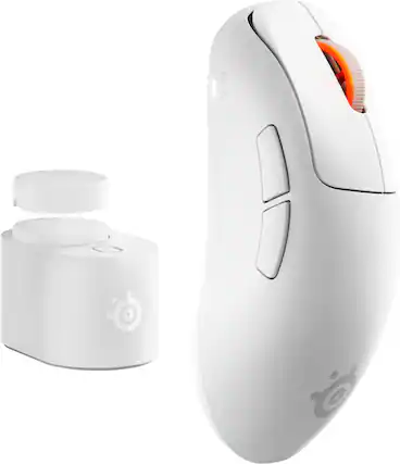 Front. SteelSeries - Rival Pro Mini Wireless Optical Ergonomic Gaming Mouse with 8K Polling – Ultra-Wideband/RF for PC - White.