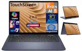 Dell - 14 Plus 2-in-1 Laptop 14.0 WUXGA Display (AMD Ryzen AI 5 340, 16GB LPDDR5X, 1TB PCIe SSD, Win 11 Pro) - Midnight Blue