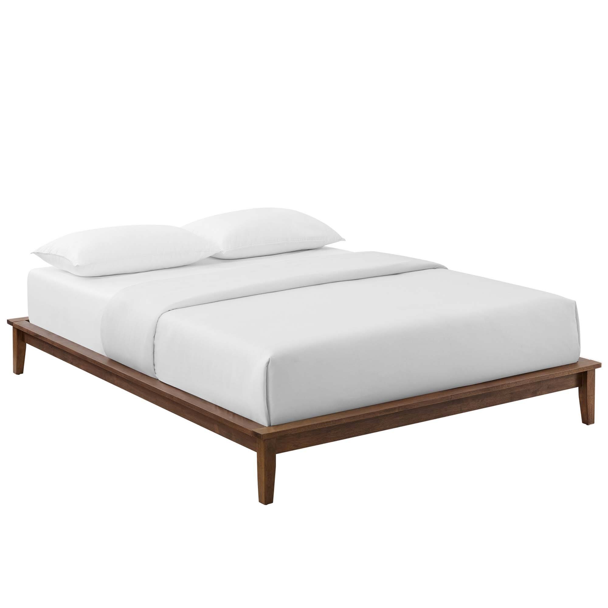Angle. Modway - Camille Fabric Twin Platform Bed with Round Splayed Legs - Gray.