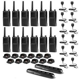 Motorola Solutions - 12 x Motorola RMU2040 On-Site 2-Way Radio (RMU2040) - 12 Pack With Mics Bundle - Black