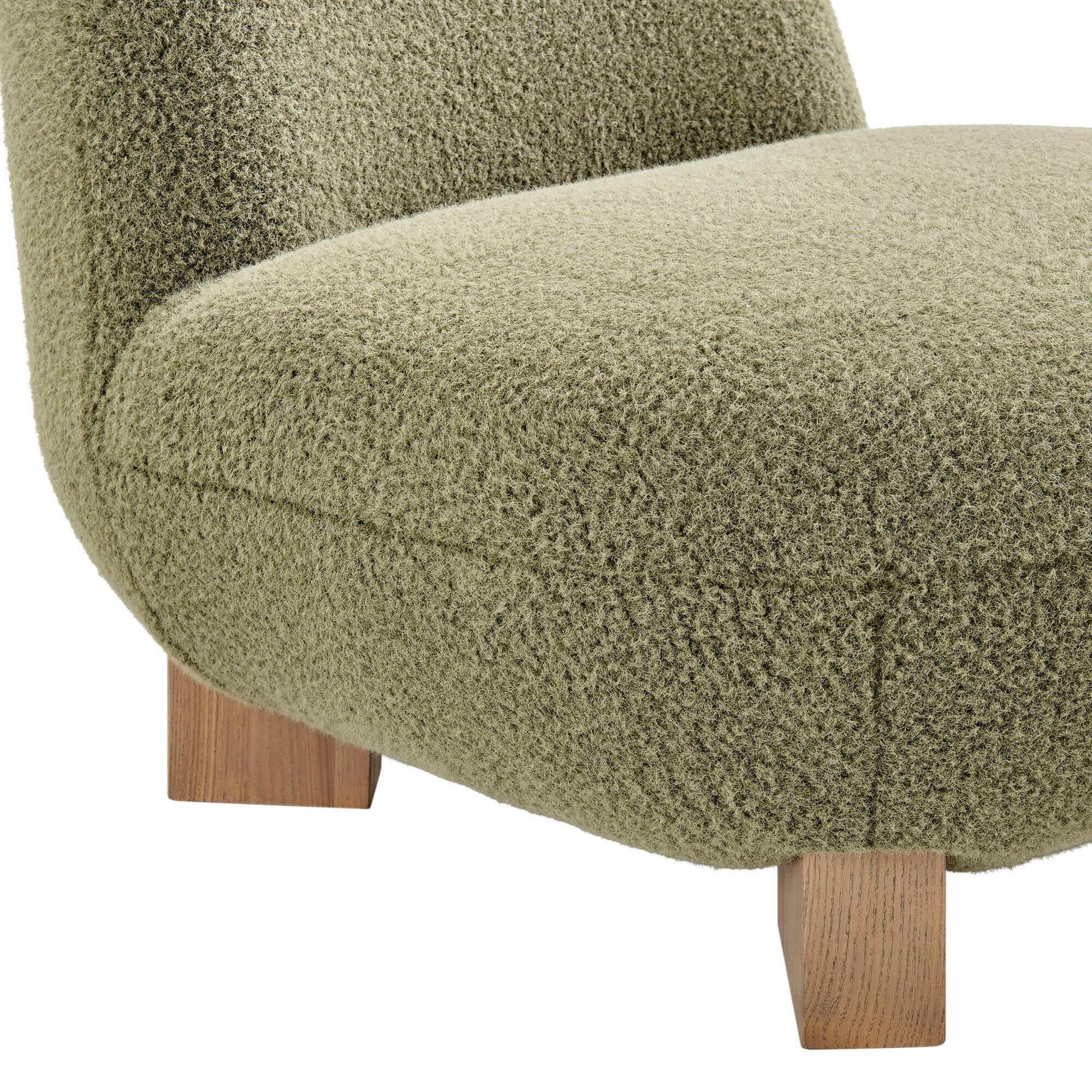 Alt View 5. Modway - Norwood Faux Mohair Bean Shaped Accent Chair by Modway - Moss.