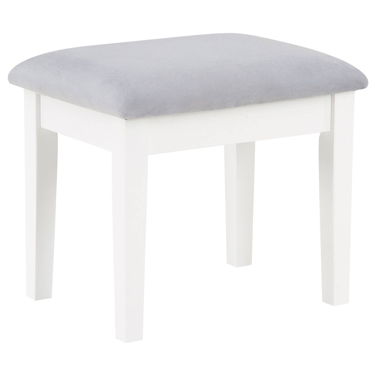 Alt View 6. Loheer - Loheer white makeup vanity table with lighted mirror and stool, 47.5-Inch - White.