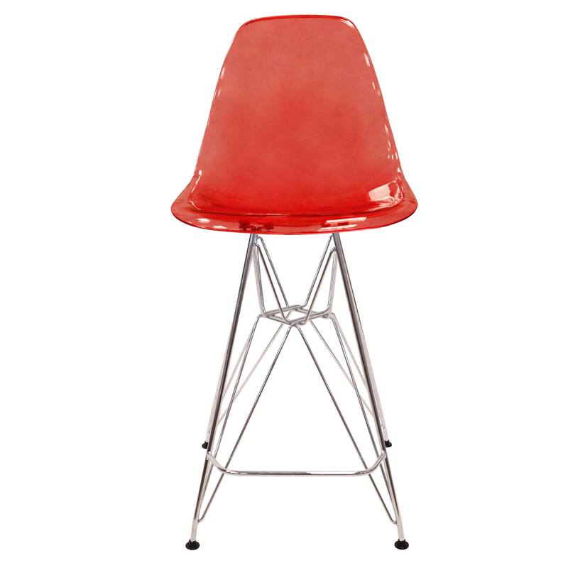 LeisureMod Cresco Modern Acrylic Barstool, Clear Swivel Counter Height ...