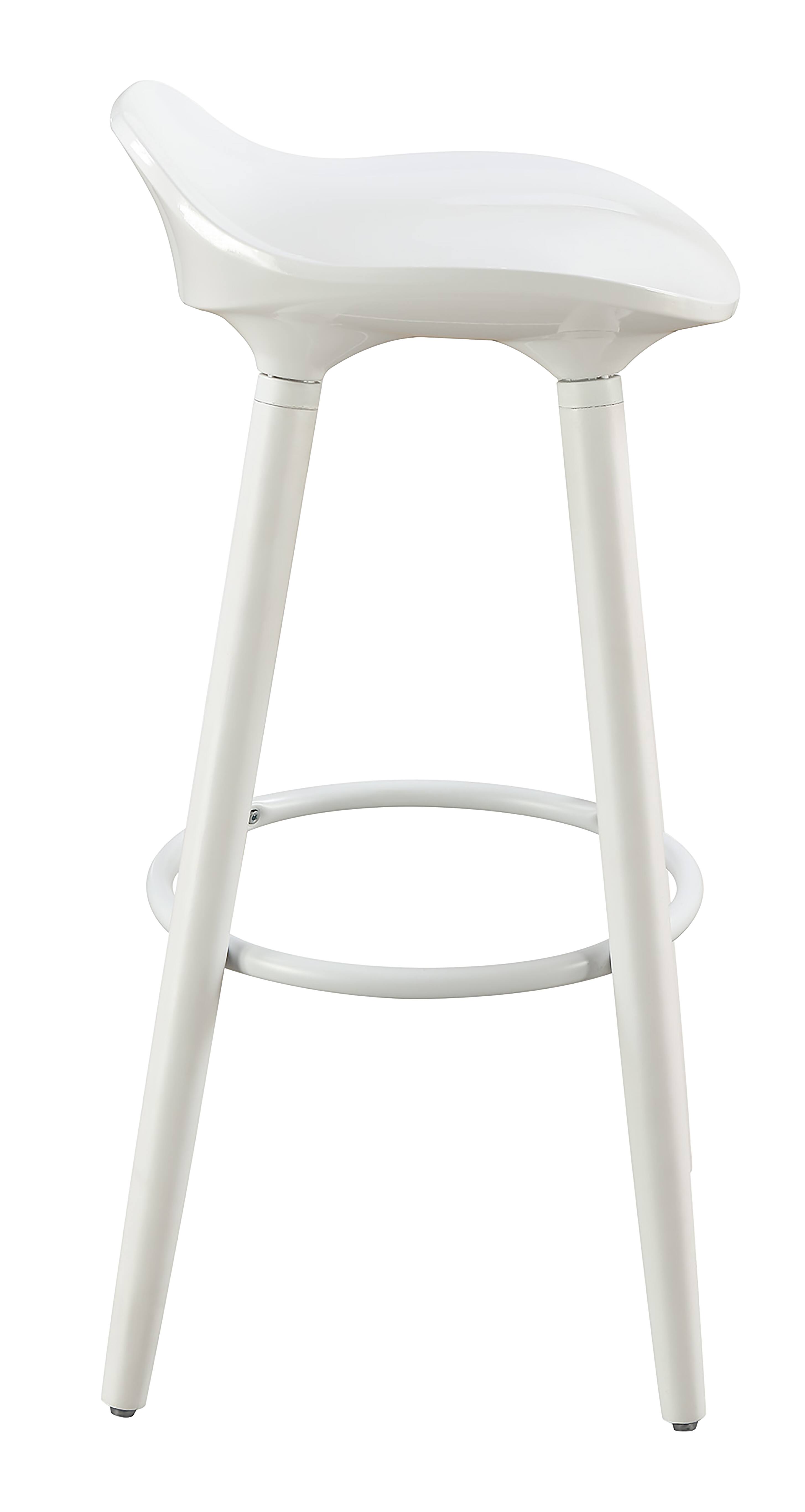 Alt View 11. Elle Decor - Caroline Wood Bar Stool - White.