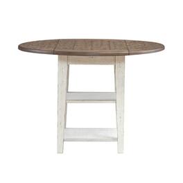 Liberty Furniture Industries - Al Fresco Drop Leaf Table for Dining Room - Graphite & Whitestone - Gray