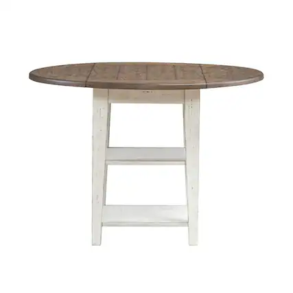 Front. Liberty Furniture Industries - Al Fresco Drop Leaf Table for Dining Room - Graphite & Whitestone - Grey.