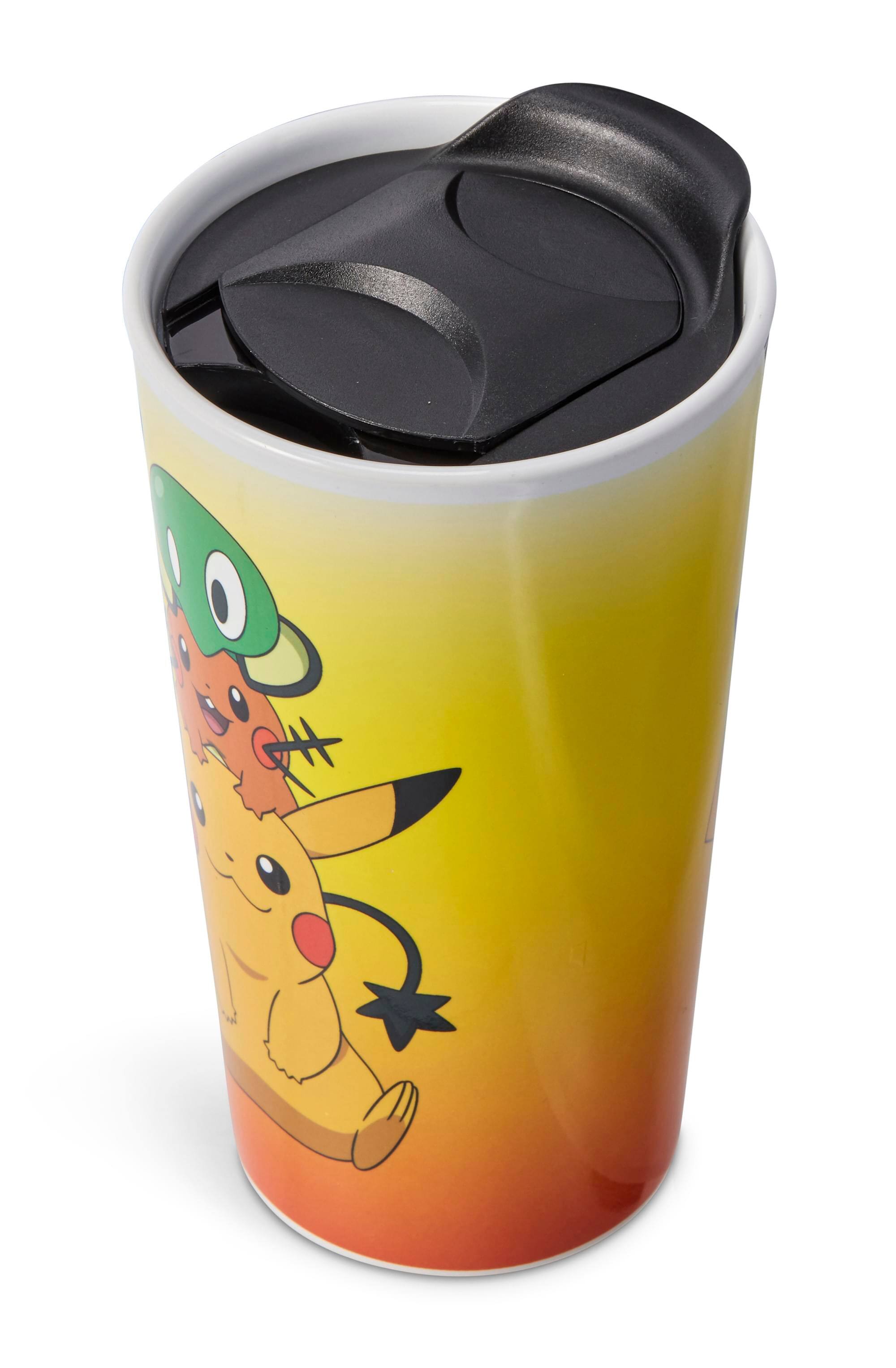 Alt View 1. Pokémon - Pokémon XY Series Travel Mug | Pikachu, Dedenne, & Squishy | Holds 16 Ounces - Yellow.